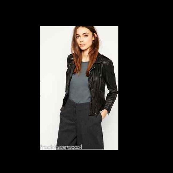MUUBAA KOSI CROP LEATHER BIKER JACKET BLACK 8 - Picture 7 of 10